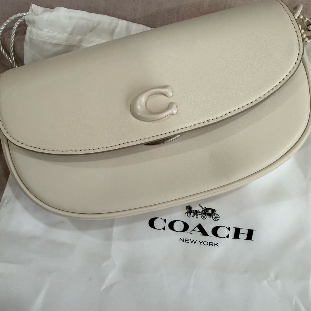 Coach Cream Pebble Leather Crossbody Bag